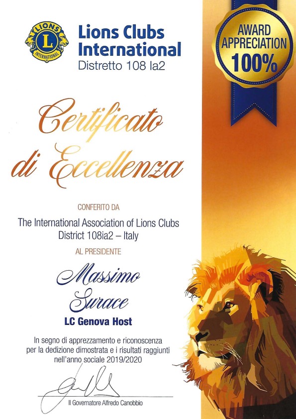 certificato eccellenza 2019 2020