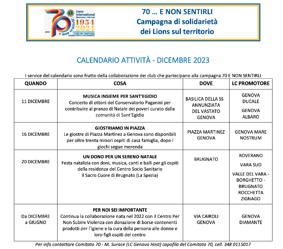 calendario attività DIC23